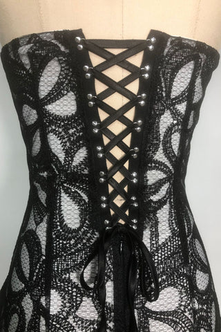 letitia Strapless Flower Embroidered Midi Dress