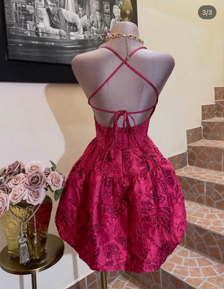 Jacquard dopamine slip mini dress