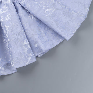 deborah Halterneck Floral Flare Mini Dress in blue