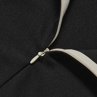 roberta Pearl Flower Rhinestone maxi dress in black