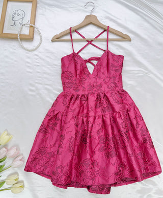 Jacquard dopamine slip mini dress