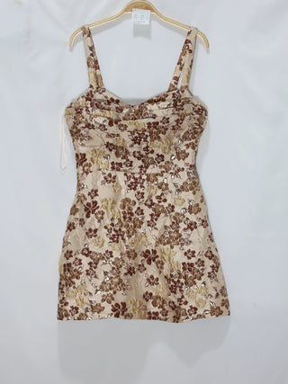 slim jacquard flower mini dress