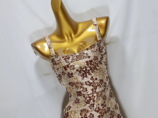 slim jacquard flower mini dress