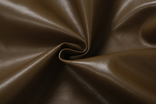 sibyl Leather fur collar asymmetrical mini dress in brown