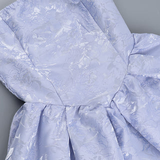 deborah Halterneck Floral Flare Mini Dress in blue