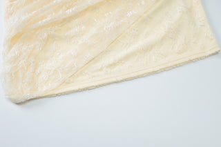 meroy Strapless Lace Mini Dress in Baby Pink