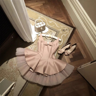 fluffy Mini Dress In Pink