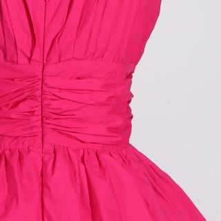 PLUNGE V RUFFLE TIERED SLIT GOWN IN PINK