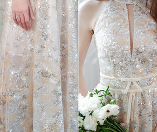 Gold Couture with Floral Embroidery Sequin Banquet Dress