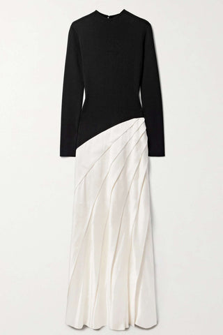 Oarlene Paneled Pleated Maxi Dress