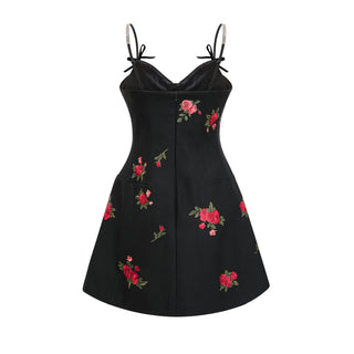 Jovanna floral-embroidery mini dress