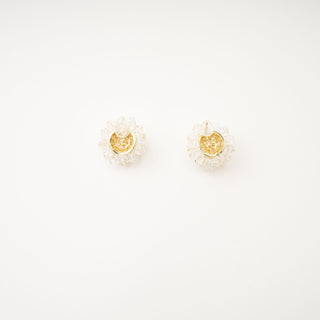 Cora beaded flower stud earrings