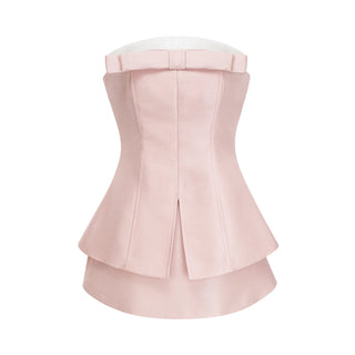 Élodie pink bowknot top & skirt matching set