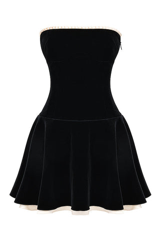 SYBIL Velvet Strapless Mini Dress