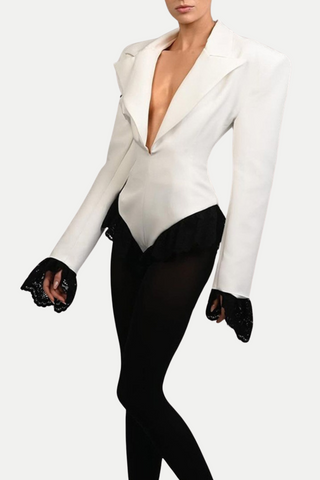 Sabah Lace Romper - White