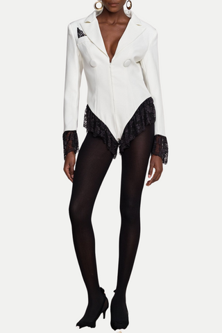 Sabah Lace Romper - White