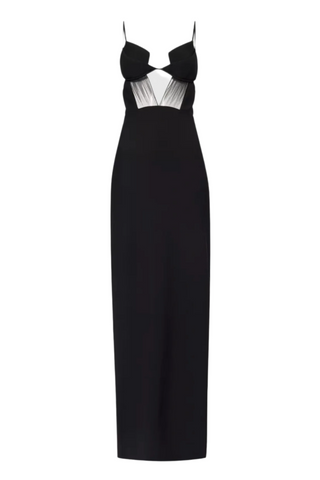 Sathva Cutout Mesh Maxi Bandage Dress