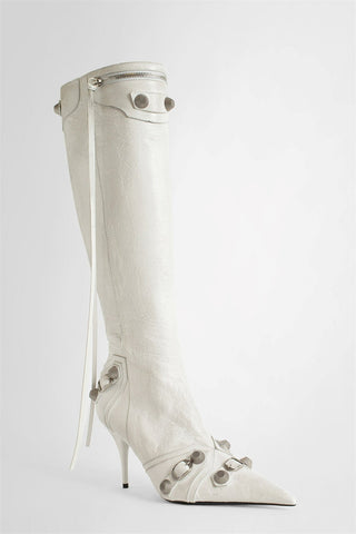 Shilia Zip Knee-high Boots - White