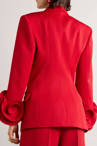 Sophia Rose Appliqué Blazer - Red