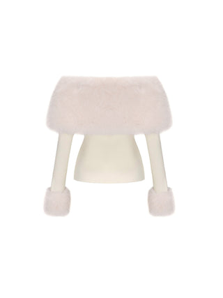 sherry Off Shoulder Furry Skirt Set