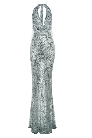 ZORA SEQUINS CROCHET MAXI DRESS