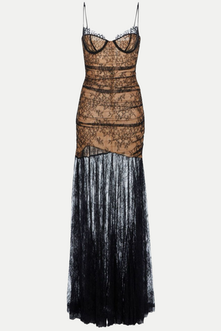 Zsuza Lace Slit Maxi Dress