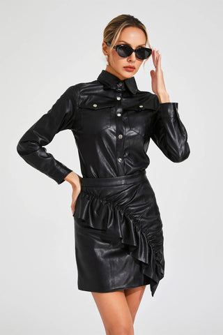 Eleanora Leather Skirt Set