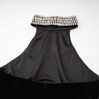 Caisa embellished turtle-neck black dress