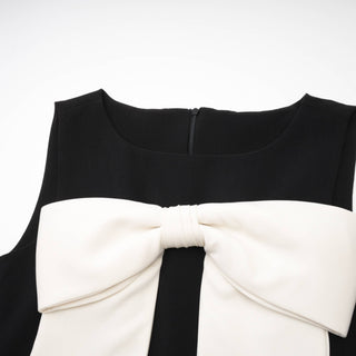 Camillei bowknot black mini dress