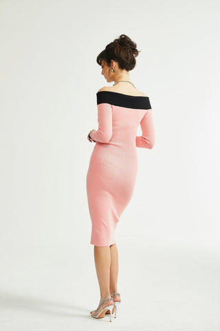 Carine pink midi dress