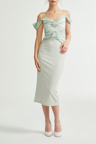 Charline green midi dress