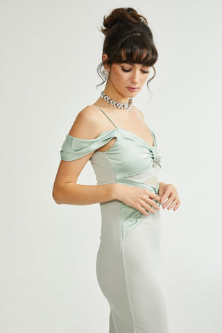 Charline green midi dress