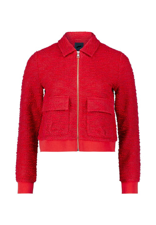 Plain jacket skirt set in red