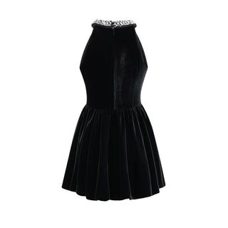 Éléonore black velvet dress