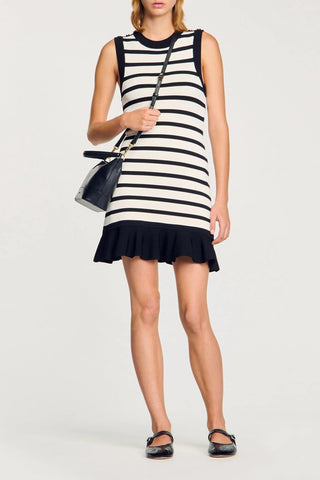 striped knit mini dress