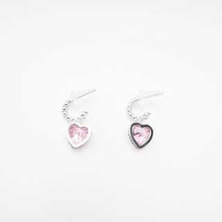 Heart pendant earring