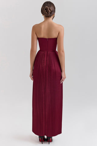 Pleated Slim Tube Maxi Dress