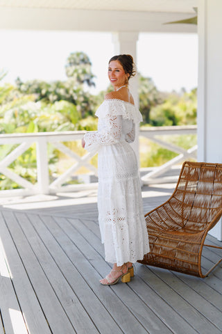 Allison Off Shoulder Lace Dress - White