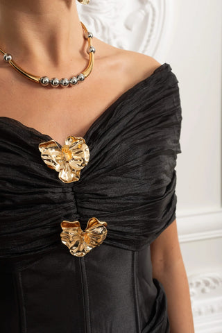 Emerald Fit and Flare Corset Waist Chiffon Mini Dress