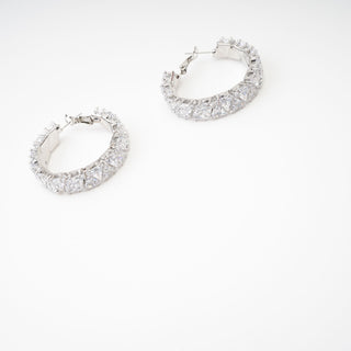 Léa crystal-embellished circle earrings