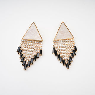 Lisette triangle-shape fringed earrings