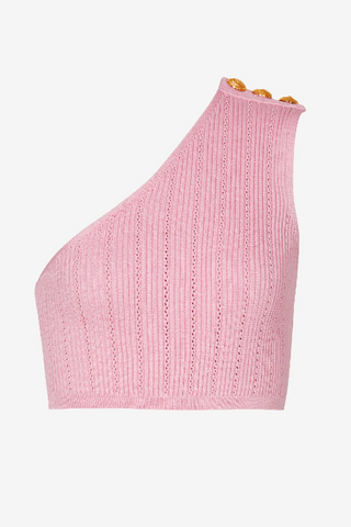 lynn One Shoulder Knit Set - Pink