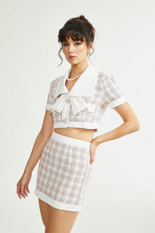 Melanie cropped top & skirt matching set