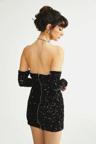 Mercédès black embellished dress