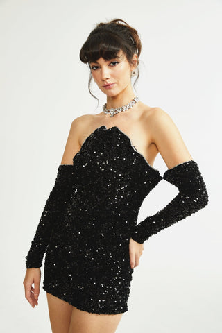 Mercédès black embellished dress