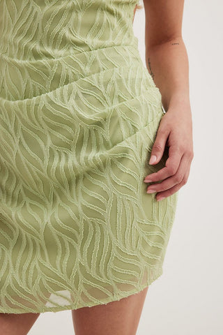 Structured Tie Back Mini Dress in green