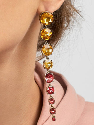 Odelia Rainbow Diamante Chain Earrings