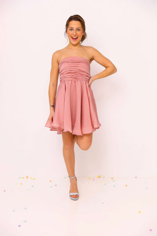 Dusty Rose Ballerina Mini Dress