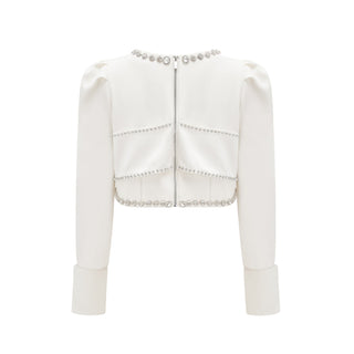 Quilleva embellished cropped jacket & shorts matching set