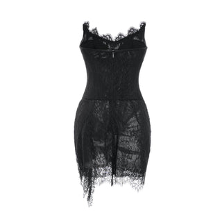 Sylvie black faux-pearl embellished dress